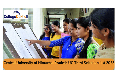 Central University of Himachal Pradesh UG Third Selection List 2022 Released: Download PDF