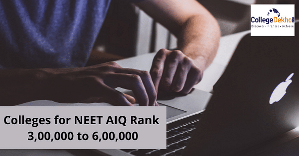 List of Colleges for NEET AIQ Rank 3,00,000 to 6,00,000