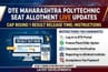 DTE Maharashtra Polytechnic Seat Allotment LIVE Updates: CAP Round 1 Result Release Time; Instructions