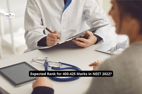 What is the Expected Rank for 400-425 Marks in NEET 2022?