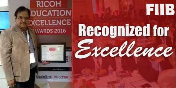 FIIB Bags Best Management Institute in India Prize at the Business World & RICOH Education Excellence Awards Ceremony