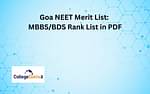 Goa NEET Merit List 2023 PDF
