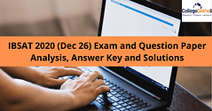 IBSAT 26th Dec 2020 Exam and Question Paper Analysis (Out), Answer Key and Solutions