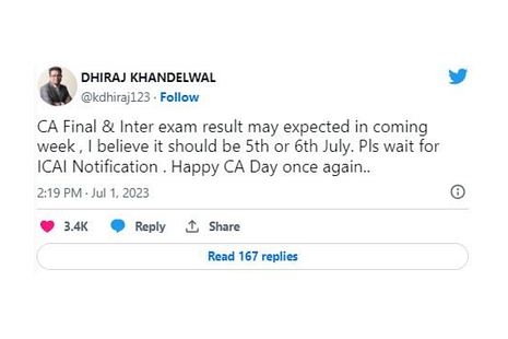 ICAI CA Inter, Final Results 2023 Date and Time