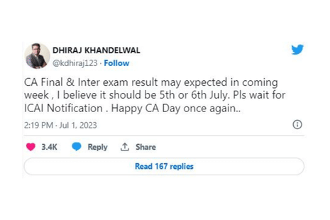 ICAI CA Inter, Final Results 2023 Date and Time