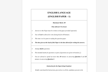 ICSE English Exam 2026