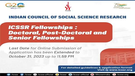 icssr phd fellowship 2023 last date