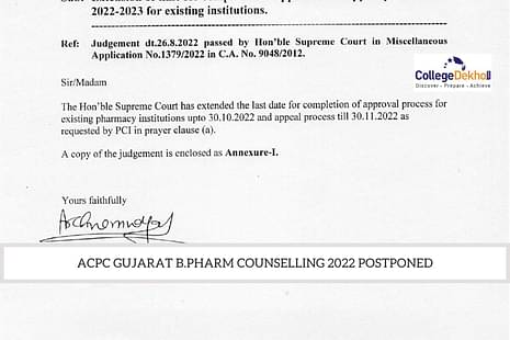 ACPC Gujarat B.Pharm Counselling 2022 Revised Dates