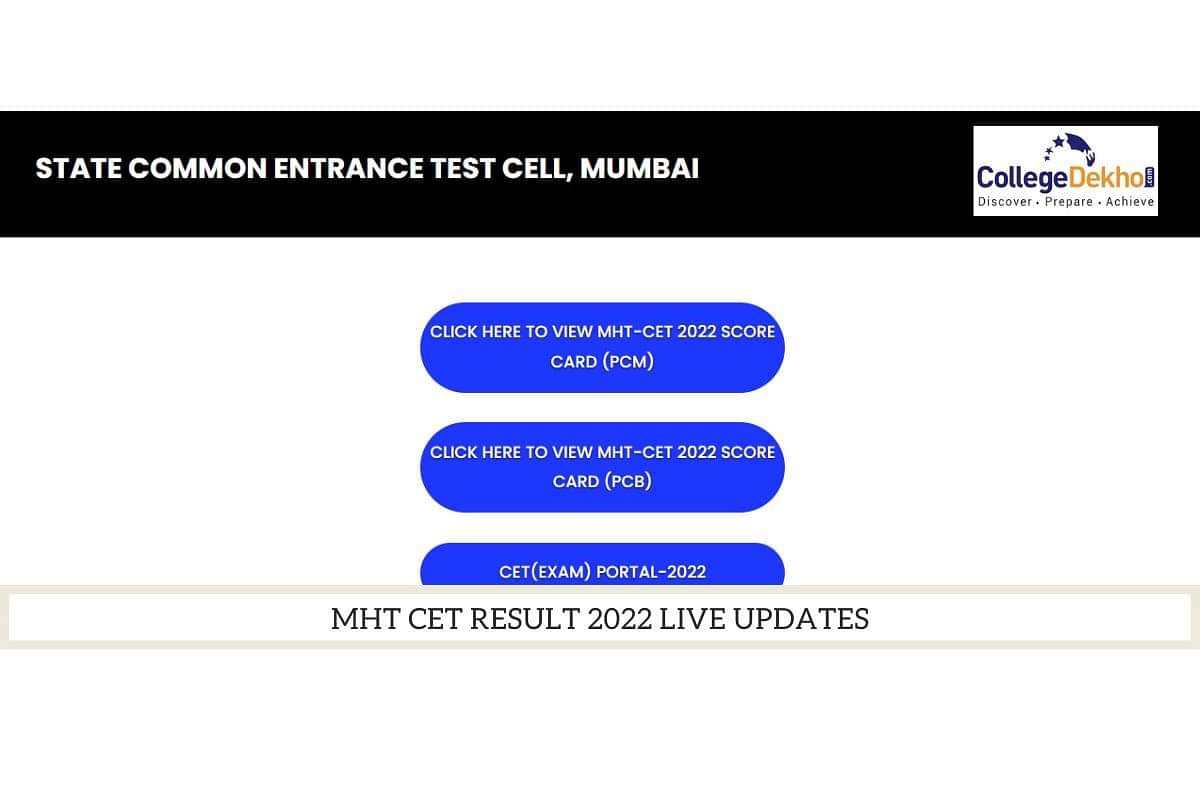 MHT CET Result 2022 Released Live Updates CET Cell Activates