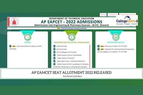 AP EAMCET Seat Allotment 2022 (Released) Live Updates: First Phase ...