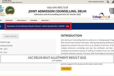 JAC Delhi Seat Allotment Result 2022