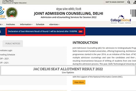 JAC Delhi Seat Allotment Result 2022