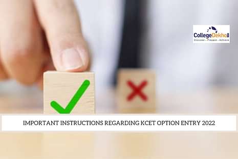 KCET Option Entry 2022 Important Instructions