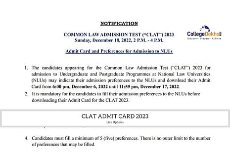 CLAT Admit Card 2023