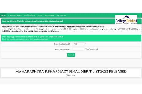 Maharashtra B.Pharmacy Final Merit List 2022