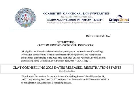 CLAT Counselling 2023 Dates