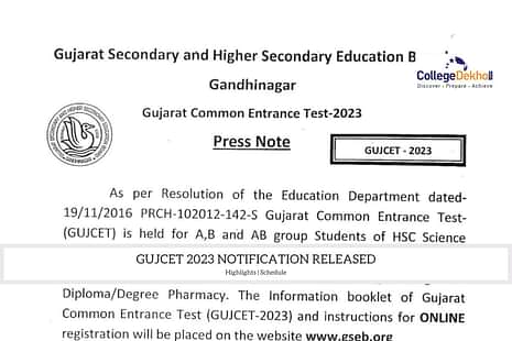 GUJCET 2023 Notification