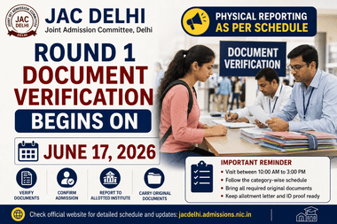 JAC Delhi Round 1 Document Verification Begins on June 17: List of Documents to Carry; Instructions