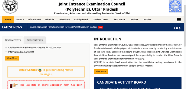 JEECUP Polytechnic 2024 Admit Card Download Link to be Activated Soon at jeecup.admissions.nic.in