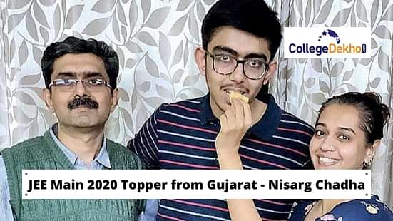 JEE Main 2020 Gujarat Topper Nisarg Chadha