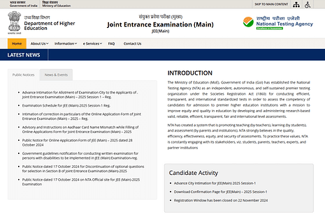 JEE Main Admit Card 2025 Session 1 Live Updates
