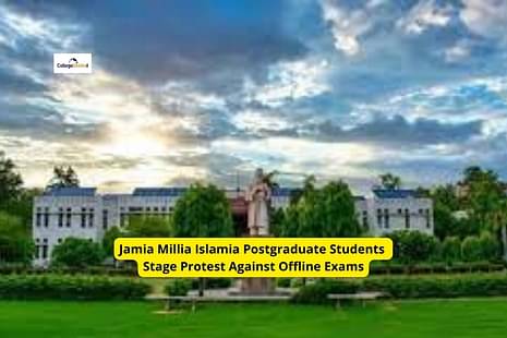 Jamia Millia Islamia Postgraduate Students Stage Protest Against Offline Exams