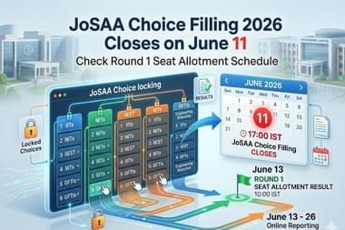 JoSSA Choice Filling 2026 Closes on June 11: Check Round 1 seat allotment schedule