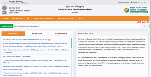 JEE Main Result 2024 Session 2