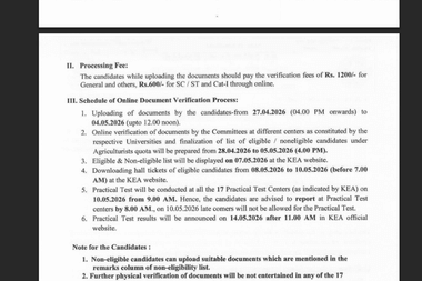 KCET Agriculture Quota Eligibility List 2026 Releasing Today: Hall Ticket on May 8