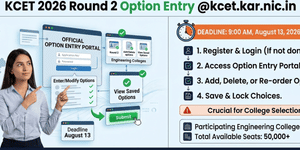 KCET 2026 Round 2 Option Entry Closes on August 13