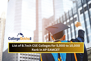 List of B.Tech CSE Colleges for 5000 to 10,000 Rank in AP EAMCET 2024