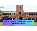 List of Colleges Expected for 70,000 Rank in JEE Main 2024