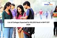 List of Colleges Expected for 90,000 Rank in MHT CET 2024