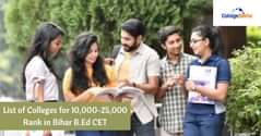 List of Colleges for 10,000-25,000 Rank in Bihar B.Ed CET 2025