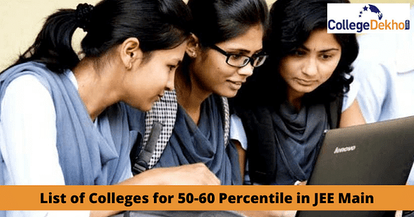 जेईई मेन 2024 में 50-60 पर्सेंटाइल के लिए कॉलेजों की लिस्ट