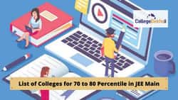 जेईई मेन में 70-80 पर्सेंटाइल के लिए कॉलेजेस की लिस्ट 2026 देखें (List of Colleges for 70-80 Percentile in JEE Main 2026 in Hindi)