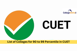 सीयूईटी में 90 से 99 पर्सेंटाइल के लिए कॉलेजों की लिस्ट 2026 (List of Colleges for 90 to 99 Percentile in CUET 2026 in Hindi)