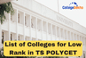 List of Colleges for Low Rank in TS POLYCET 2026