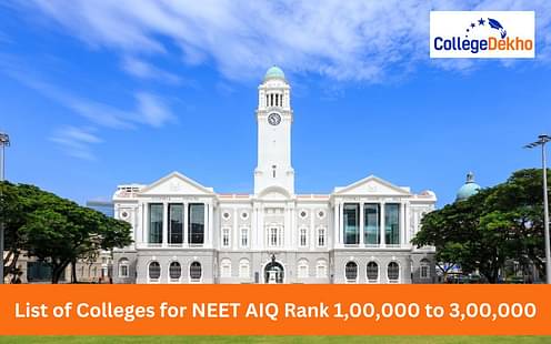 List of Colleges for NEET AIQ Rank 1,00,000 to 3,00,000