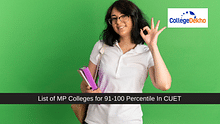List of MP Colleges for 91-100 Percentile In CUET 2024