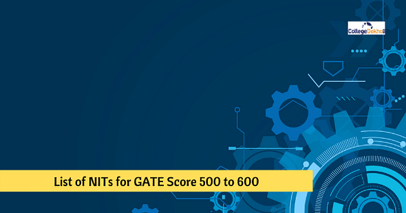 List of NITs for GATE Score 500-600