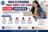 MAH B.Pharma Final Merit List 2026 LIVE Updates: Release Time; Seat Matrix Release Date
