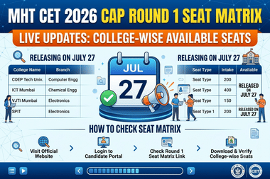 MHT CET 2026 CAP Round 1 Seat Matrix LIVE Updates