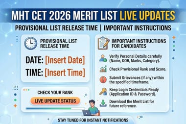 MHT CET 2026 Merit List (OUT) LIVE Updates: Download PDF; Important Instructions