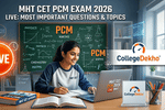 MHT CET PCM Exam 2026 LIVE: Most Important Questions & Topics; Practice MCQs for All Subjects