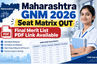 Maharashtra GNM 2026 Seat Matrix (OUT): Final Merit List PDF Link Available