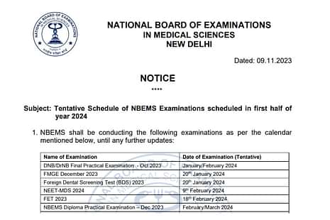 NEET MDS 2024 Exam Date Released