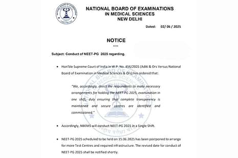 NEET PG 2025 Postponed: Official notice out, NBE to identify more exam centres