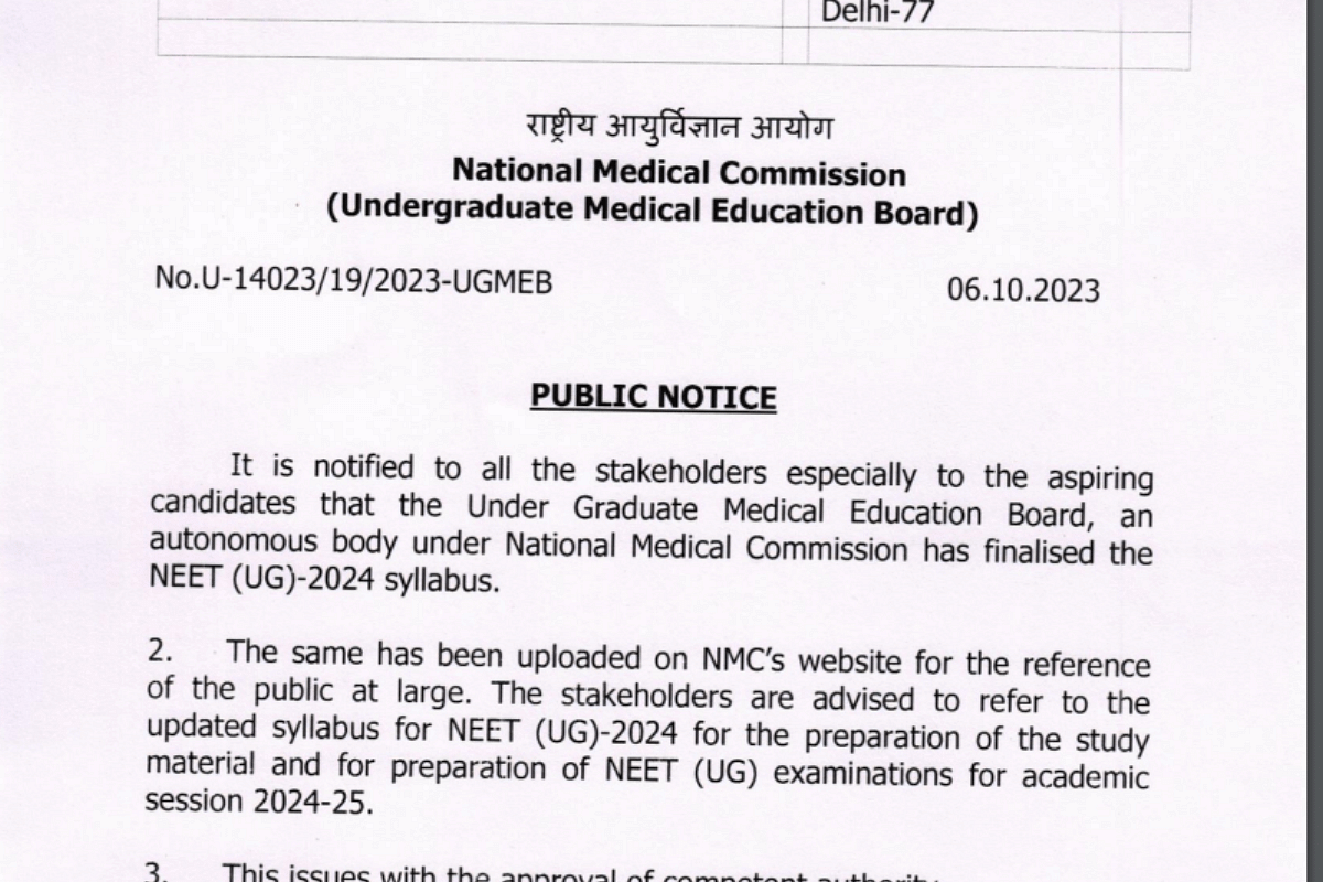 NEET UG Syllabus 2024 Reduced Download PDF Of NMC Updated NEET   NEET UG Syllabus 2024  1 