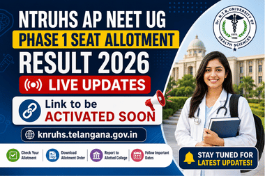 NTRUHS AP NEET UG Phase 1 Seat Allotment Result 2026 LIVE Updates